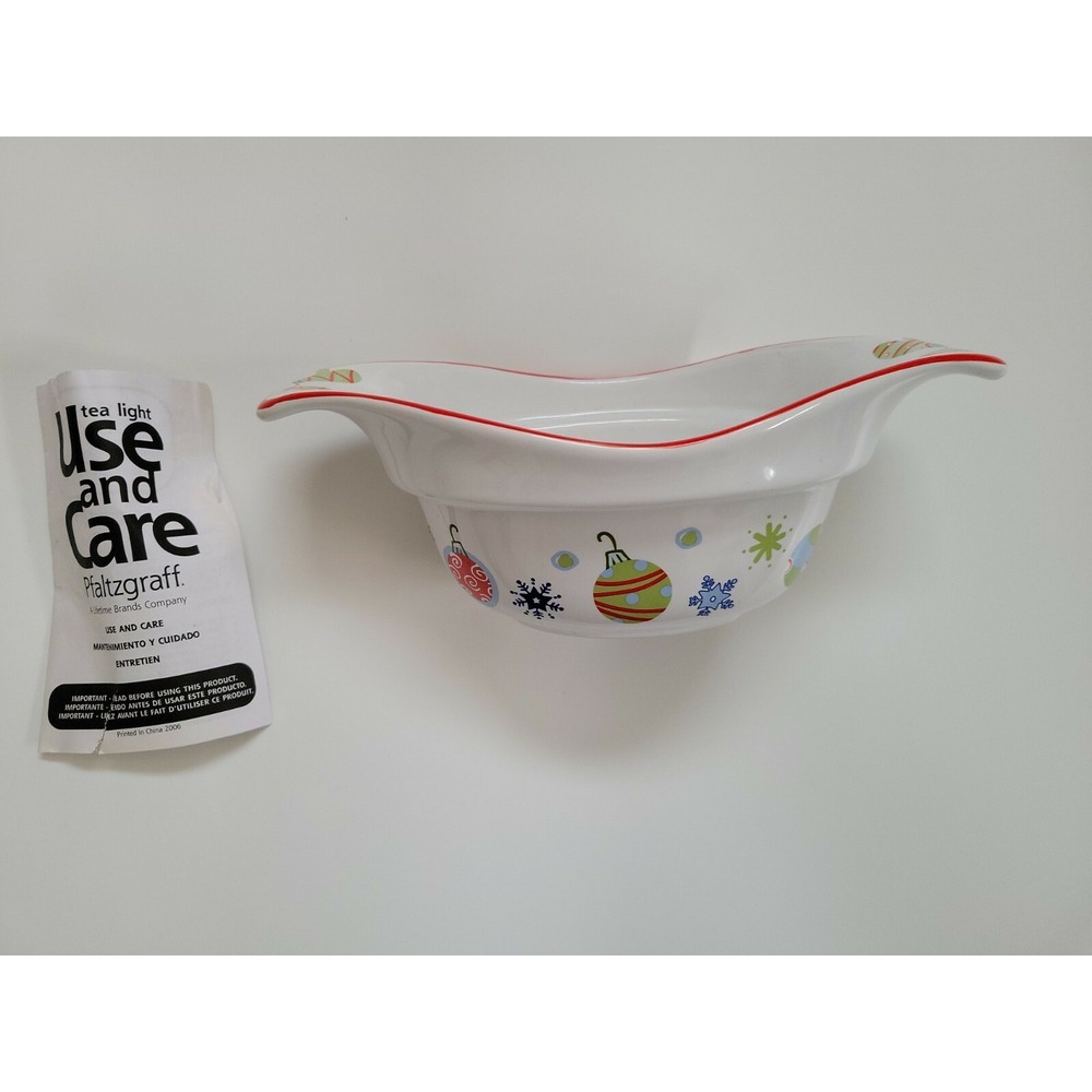 Vintage Pfaltzgraff Taffy Candy Christmas Gravy‎ Server Stoneware
